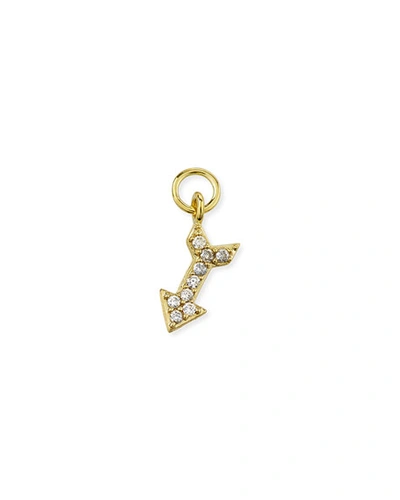Shop Jude Frances 18k Petite Pave Diamond Arrow Earring Charm, Single In Gold