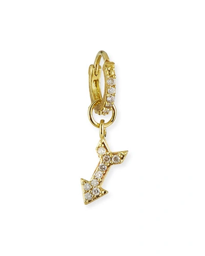 Shop Jude Frances 18k Petite Pave Diamond Arrow Earring Charm, Single In Gold
