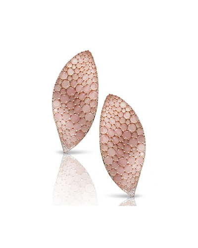 Shop Pasquale Bruni Lakshmi 18k Rose Gold Pink Chalcedony Earrings With Diamonds