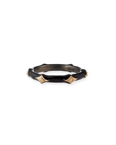 Shop Armenta New World Diamond And Enamel Stack Ring, Black