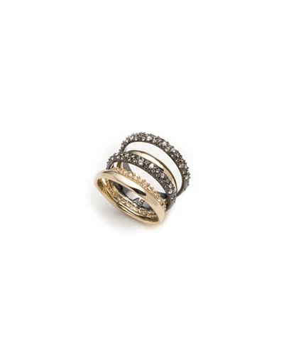 Shop Alexis Bittar Pave Orbit Five-row Ring In Yellow/silver