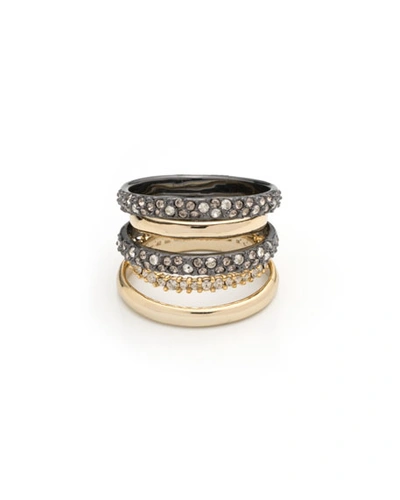 Shop Alexis Bittar Pave Orbit Five-row Ring In Yellow/silver
