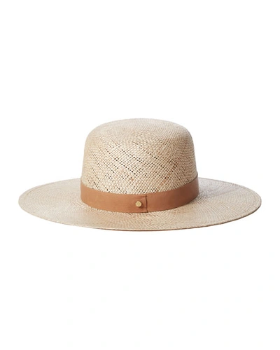 Shop Janessa Leone Kerry Straw Fedora Hat In Natural