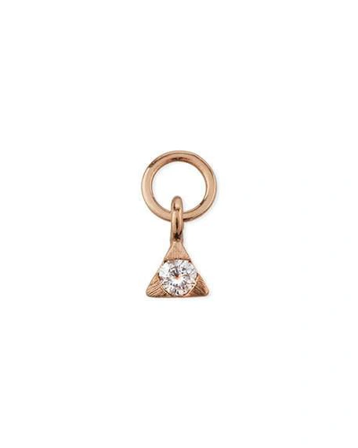 Shop Jude Frances 18k Rose Gold Petite Diamond Trillion Earring Charm, Single