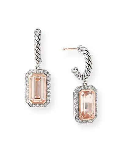 Shop David Yurman Novella Cable Drop Earrings With Morganite And Diamonds