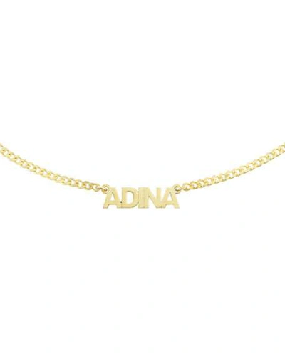 Shop Adinas Jewels Personalized Mini Nameplate Chain Choker Necklace In Gold Vermeil