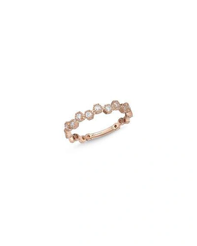 Shop Memoire 18k Rose Gold Diamond Stack Ring