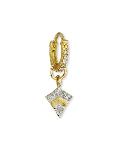 Shop Jude Frances 18k Petite Pave Diamond Kite Earring Charm, Single In Gold