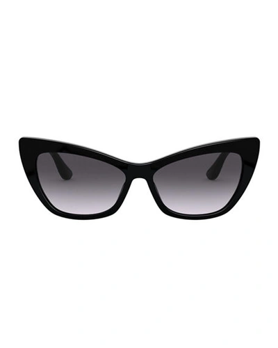 Shop Dolce & Gabbana Gradient Acetate Cat-eye Sunglasses In Black