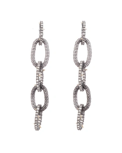 Shop Alexis Bittar Crystal Encrusted Mesh Chain Link Earrings