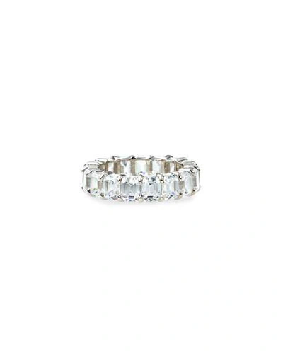 Shop Fantasia By Deserio 14k White Gold Emerald-cut Eternity Ring