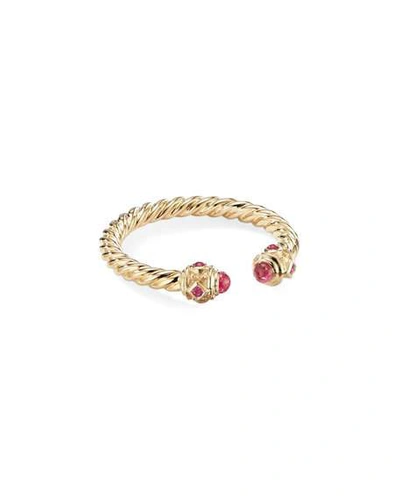 David Yurman Renaissance Open Ring In 18k Gold With Gemstones