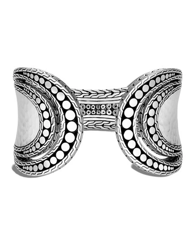 Shop John Hardy Dot Hammered Flex Cuff Bracelet In Silver