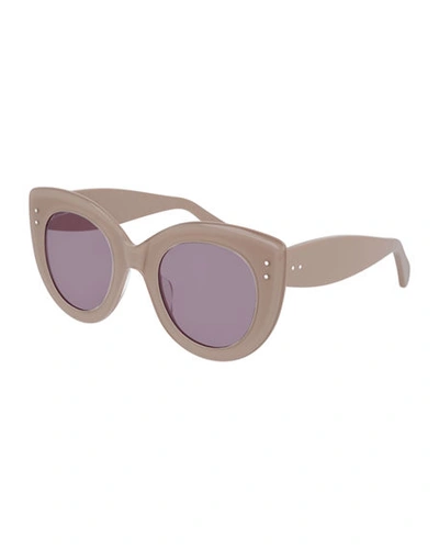 Shop Alaïa Monochromatic Cat-eye Sunglasses In Nude