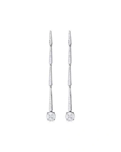 Shop Zydo 18k White Gold Tiered Diamond Stick Earrings