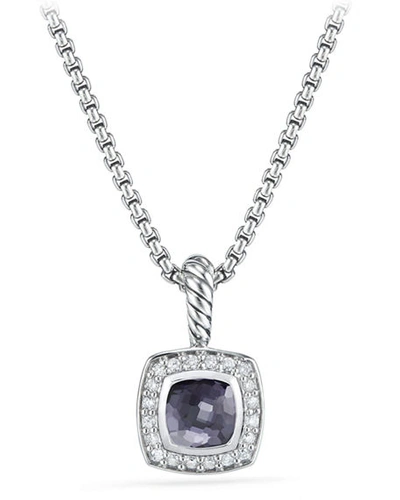 Shop David Yurman Petite Albion Necklace With Gemstone And Diamonds In Black Orchid