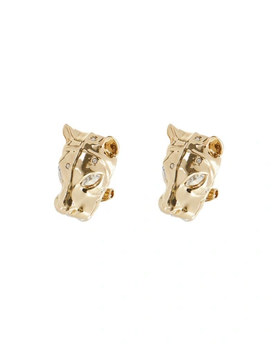 Shop Alexis Bittar Panther Head Lever-back Earrings In Gold