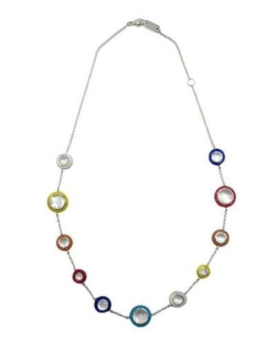 Shop Ippolita Lollipop Carnevale Necklace In Sterling Silver With Mother-of-pearl Doublets And Ceramic In Multi