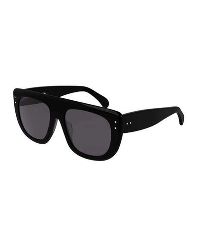 Shop Alaïa Rectangle Acetate Sunglasses In Black