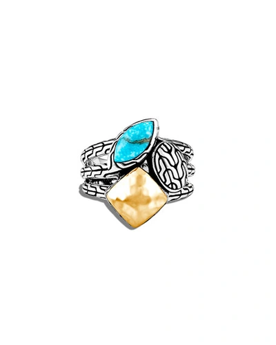 Shop John Hardy Classic Chain Turquoise And 18k Gold Ring
