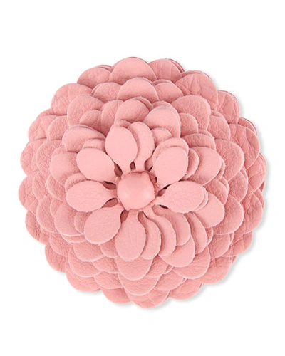 Shop Loewe Leather Flower Brooch In Light Pink