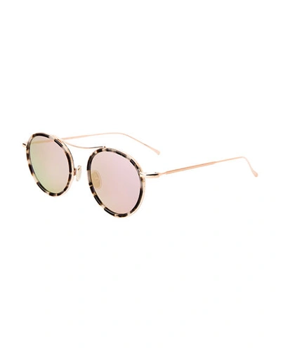 Shop Illesteva Buena Vista Aviator Sunglasses In Rose Gold