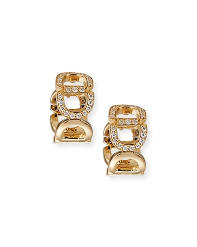 Shop Sydney Evan 14k Diamond Chain-link Huggie Earrings In Gold