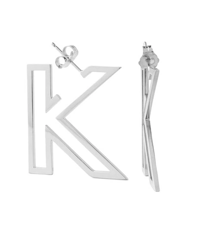 Shop K Kane Chain Letter Hoop Earring, Single In Gray
