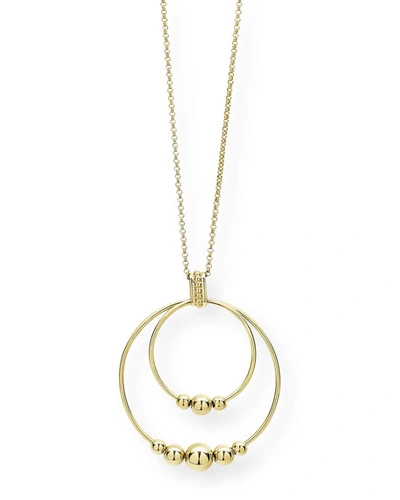 Shop Lagos Caviar 18k Gold 2-circle Pendant Necklace