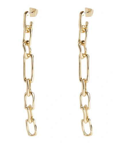 Shop Alexis Bittar Long Chain Link Post Earrings In Gold