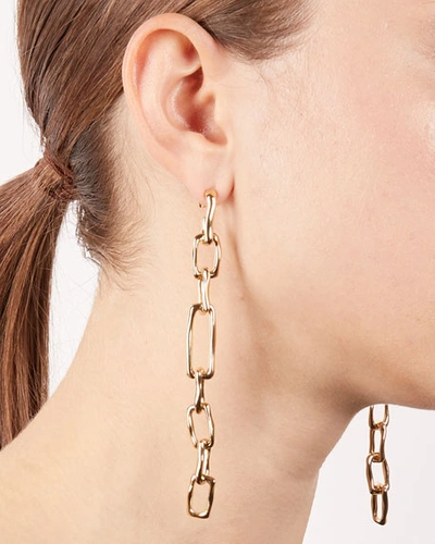 Shop Alexis Bittar Long Chain Link Post Earrings In Gold