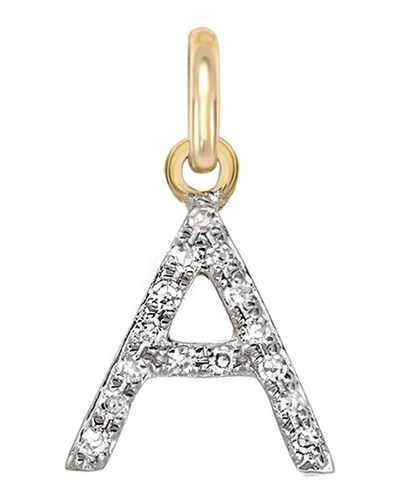 Shop Zoe Lev Jewelry 14k Diamond Initial Pendant In Gold