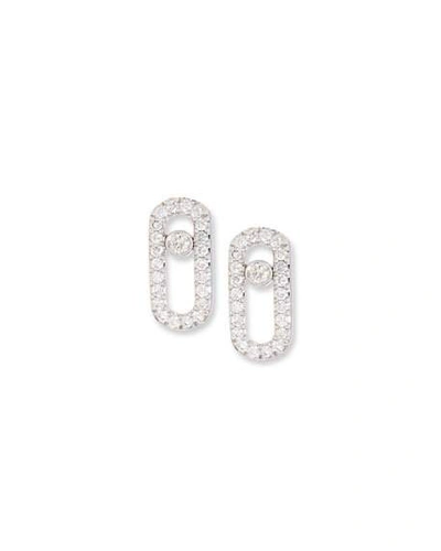 Shop Messika Move Uno 18k White Gold Diamond Stud Earrings