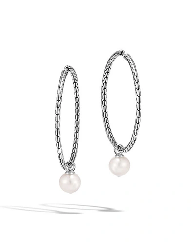 Shop John Hardy Classic Chain Hoop Earrings With Detachable Pearls