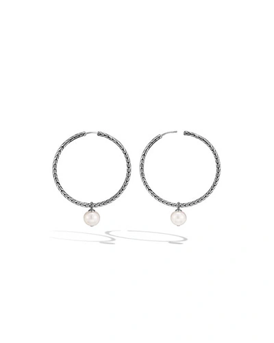 Shop John Hardy Classic Chain Hoop Earrings With Detachable Pearls