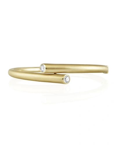 Shop Carelle Whirl 18k Yellow Gold Diamond Bypass Bracelet