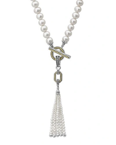 Shop Lagos Luna Pearl Tassel Pendant Necklace