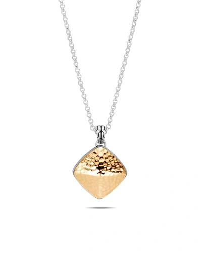 Shop John Hardy Classic Chain Hammered 18k Gold Pendant Necklace In Gold And Silver
