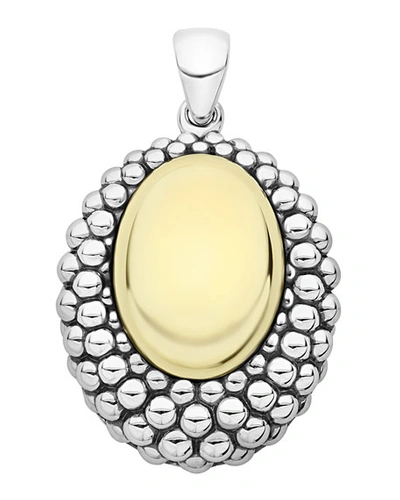 Shop Lagos High Bar Oval Dome Pendant In Two Tone