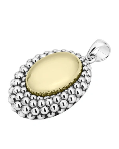 Shop Lagos High Bar Oval Dome Pendant In Two Tone