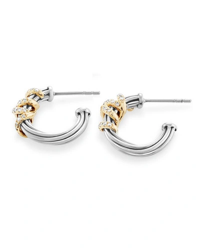 Shop David Yurman Helena Small Diamond Wrap Hoop Earrings