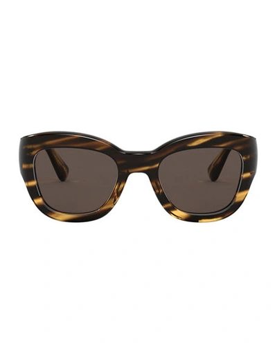 Shop Oliver Peoples Lalit Square Acetate Sunglasses In Brown