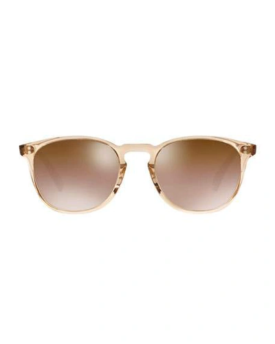 Shop Oliver Peoples Finley Round Mirrored Acetate Sunglasses In Pink