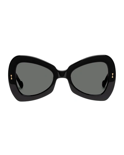 Shop Zimmermann Aurora Butterfly Acetate Sunglasses In Black