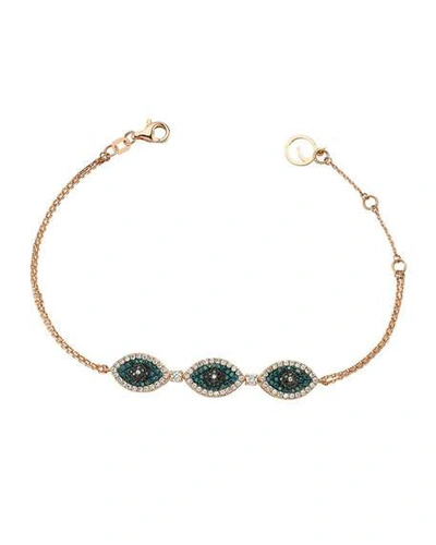 Shop Beegoddess Eye Light Multi-diamond 3-station Bracelet