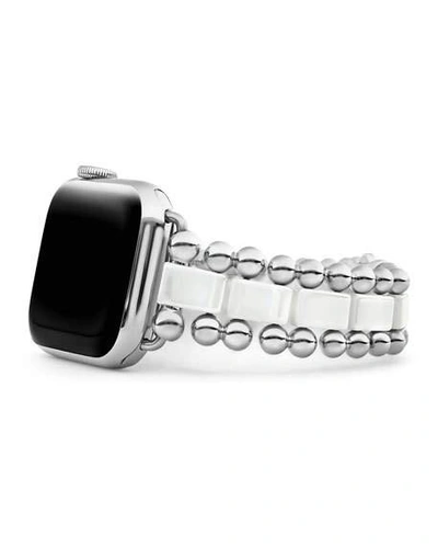 Shop Lagos Smart Caviar Blue 38mm Apple Watch Bracelet In White