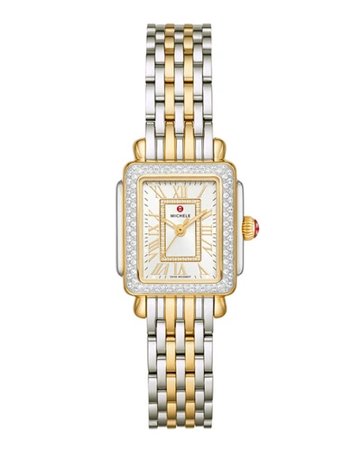 Shop Michele Deco Mini Two-tone 18k Gold Diamond Watch
