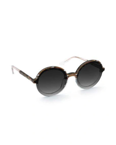 Shop Krewe Louisa Nylon Round Sunglasses In D'oro To Crystal