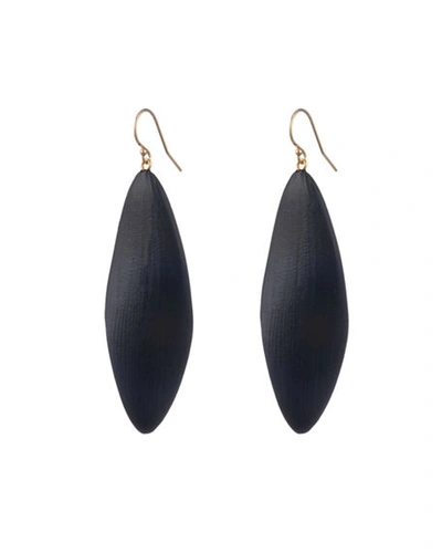 Shop Alexis Bittar Long Leaf Earrings In Black