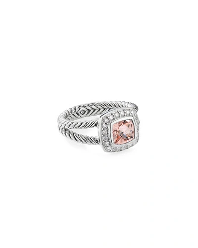 Shop David Yurman Petite Albion Ring With Diamonds In Morganite